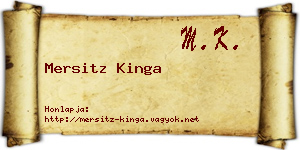 Mersitz Kinga névjegykártya